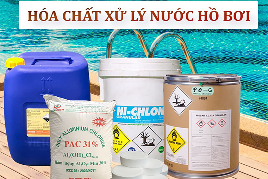 Sử dụng Clo xử lý nước hồ bơi